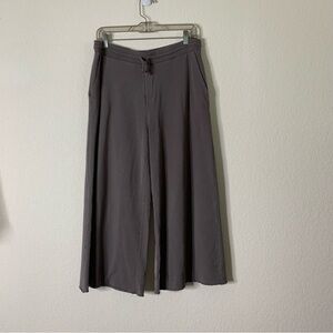 Cuyana Womens gray Terry cropped wide leg pants L